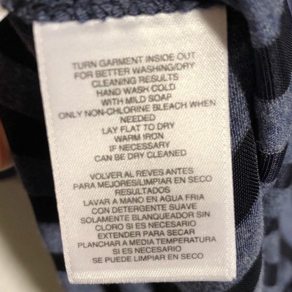 Navy & Blue Stripe Asymmetrical Semi Sheer Top - Picture 4 of 7